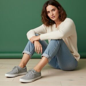 Keds Jersey Shoes Womens size 9, Sneakers Fabric WF60076 Casual Gray